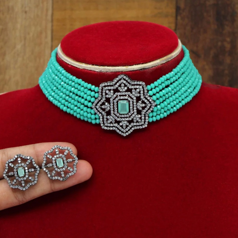 American Diamond Choker Necklace Set
